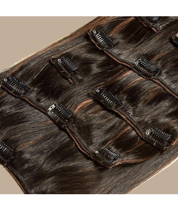 Extensiones Stiff Clips Marrón Oscuro Oro Metálico Cobre de pas cher