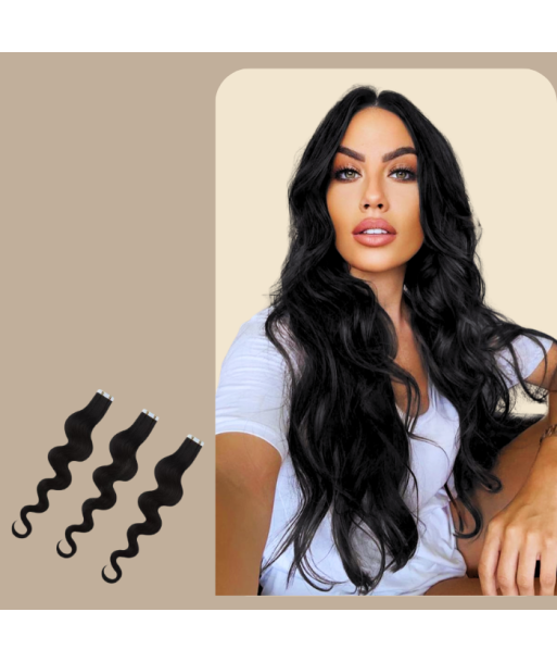 Extensiones adhesivas onduladas Negro commande en ligne