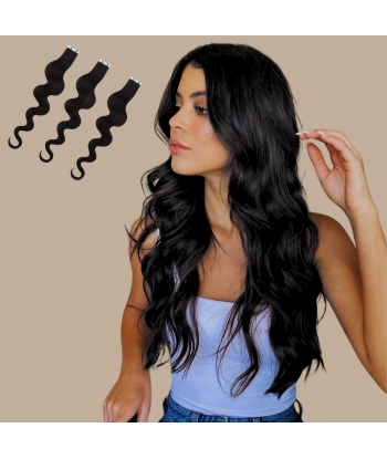 Extensiones adhesivas onduladas Negro commande en ligne