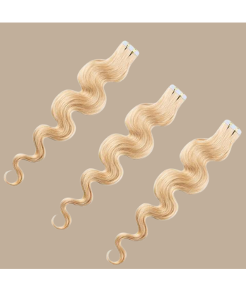 Extensiones Adhesivas Rubio Platino Ondulado en linge