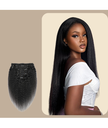 Kit de extensiones con clip Kinky Straight Black 120g ou a consommer sur place