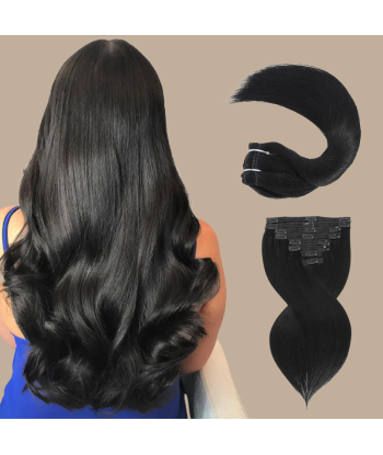 Kit de Extensiones Recto Negro 120g Clip-In offre 