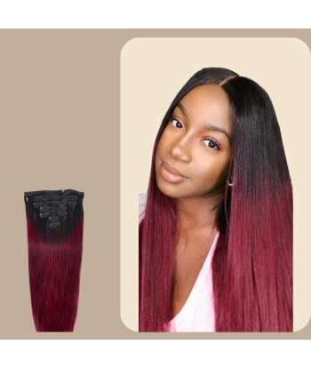 Kit de Extensiones Rectas Ombre Marrón Oscuro Clips 99J 120 gr Comment ça marche