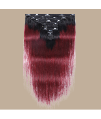 Kit de Extensiones Rectas Ombre Marrón Oscuro Clips 99J 120 gr Comment ça marche