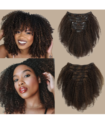 Kit de extensiones con clip Afro Curly Chocolate 120g store