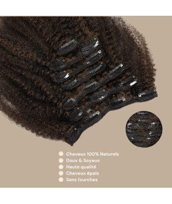 Kit de extensiones con clip Afro Curly Chocolate 120g store