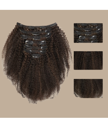 Kit de extensiones con clip Afro Curly Chocolate 120g store