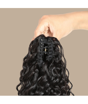 Coleta Castaño Oscuro Natural Clip Cabello Remy Ondas Profundas Dans la société mordern