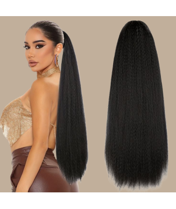 Coleta Castaño Oscuro Natural Clip Pelo Remy Yaki Liso vente chaude votre 