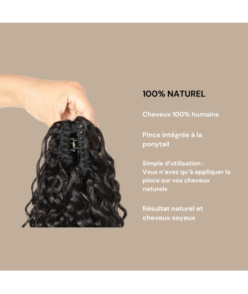 Coleta Castaño Oscuro Natural Clip Cabello Remy Ondas Profundas Dans la société mordern