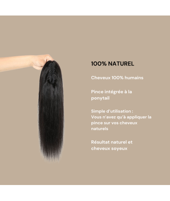 Coleta Castaño Oscuro Natural Clip Pelo Remy Yaki Liso vente chaude votre 