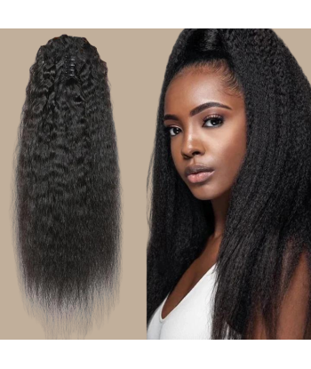 Coleta Castaño Oscuro Natural Clip Remy Hair Kinky Straight Vous souhaitez 