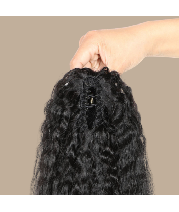 Coleta Castaño Oscuro Natural Clip Remy Hair Kinky Straight Vous souhaitez 