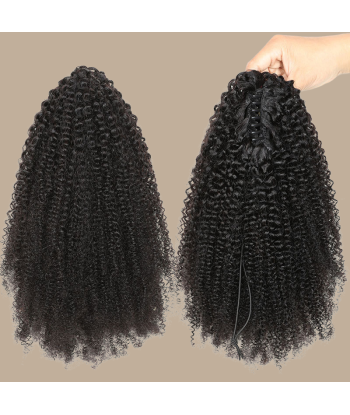 Coleta Castaño Oscuro con Clip Natural Pelo Remy Afro Rizado vous aussi creer 