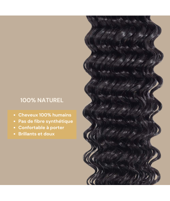 Tissage Vierge Cabello Humano Onda Profunda 7A Brun Foncé 1B 100 Gr Véritable concentré