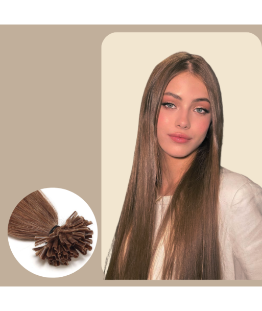 100 Keratin-Extensions Glatt Haselnuss Amélioration de cerveau avec