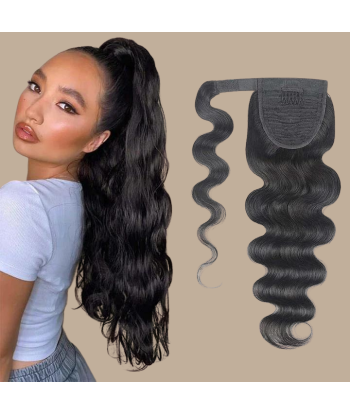 Pferdeschwanz Ponytail Dunkelbraun Magisches Band Remy Hair Body Wave Véritable concentré