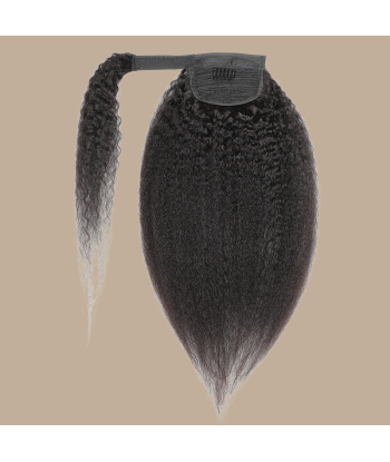 Pferdeschwanz Ponytail Dunkelbraun Zauberband Remy Hair Kinky Straight Fin de série