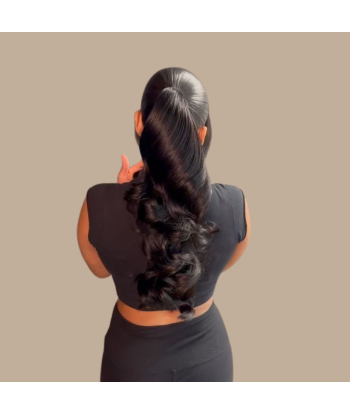 Pferdeschwanz Ponytail Dunkelbraun Mit Kordel Remy Hair Body Wave Par le système avancé 