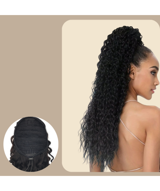 Pferdeschwanz Ponytail Dunkelbraun Mit Kordel Remy Hair Deep Wave 50% de réduction en Octobre 2024