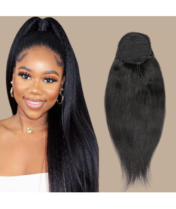 Pferdeschwanz Ponytail Dunkelbraun Mit Kordel Remy Hair Yaki Straight plus qu'un jeu 