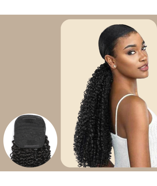 Pferdeschwanz Ponytail Dunkelbraun Mit Kordel Remy Hair Kinky Curly Le MVP de beaucoup