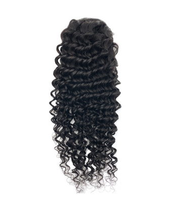 Pferdeschwanz Ponytail Dunkelbraun Mit Kordel Remy Hair Deep Wave 50% de réduction en Octobre 2024