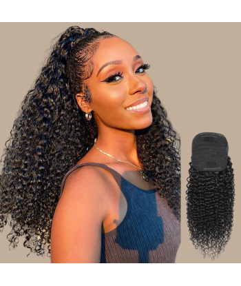 Pferdeschwanz Ponytail Dunkelbraun Mit Kordel Remy Hair Kinky Curly Le MVP de beaucoup