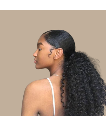 Pferdeschwanz Ponytail Dunkelbraun Mit Kordel Remy Hair Afro Curly brillant des détails fins