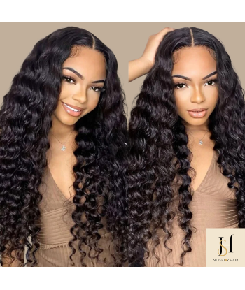 Haarglättung Jungfräuliches Haar Human Hair Deep Wave 7A Dunkelbraun 1B 100 Gr solde