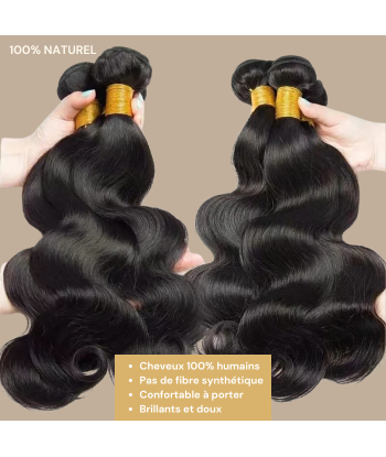 Haarglättung Jungfräuliches Haar Human Hair Body Wave 7A Dunkelbraun 1B 100 Gr france