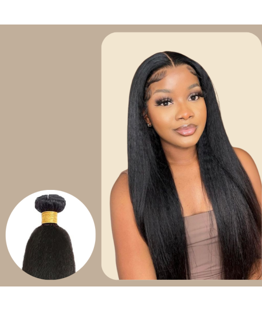 Weben Jungfräuliches Haar Human Hair Yaki Straight 7A Dunkelbraun 1B 100 Gr plus qu'un jeu 