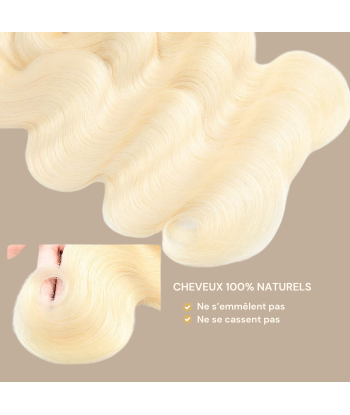 Haarglättung Jungfernhaar Human Hair Body Wave 7A Platinblond 613 100 Gr livraison et retour toujours gratuits