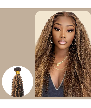 Haarglättung Jungfernhaar Human Hair Kinky Curly 7A Kastanie Méché Blond P4/27 100 Gr Les magasins à Paris