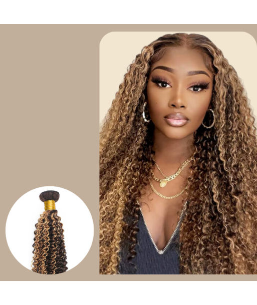 Haarglättung Jungfernhaar Human Hair Kinky Curly 7A Kastanie Méché Blond P4/27 100 Gr Les magasins à Paris