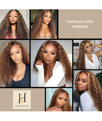 Haarglättung Jungfernhaar Human Hair Deep Wave 7A Kastanie Méché Blond P4/27 100 Gr pas cher 