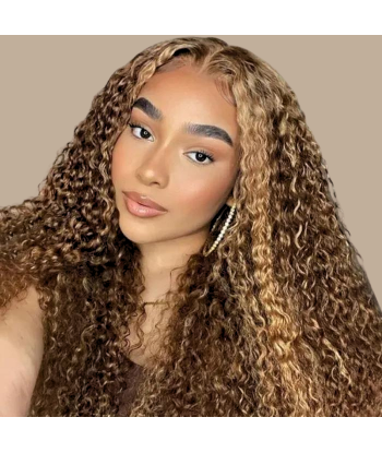 Haarglättung Jungfernhaar Human Hair Kinky Curly 7A Kastanie Méché Blond P4/27 100 Gr Les magasins à Paris