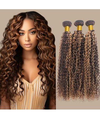 Haarglättung Jungfernhaar Human Hair Kinky Curly 7A Kastanie Méché Blond P4/27 100 Gr Les magasins à Paris