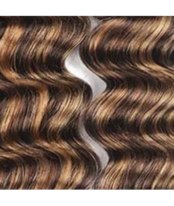 Haarglättung Jungfernhaar Human Hair Deep Wave 7A Kastanie Méché Blond P4/27 100 Gr pas cher 