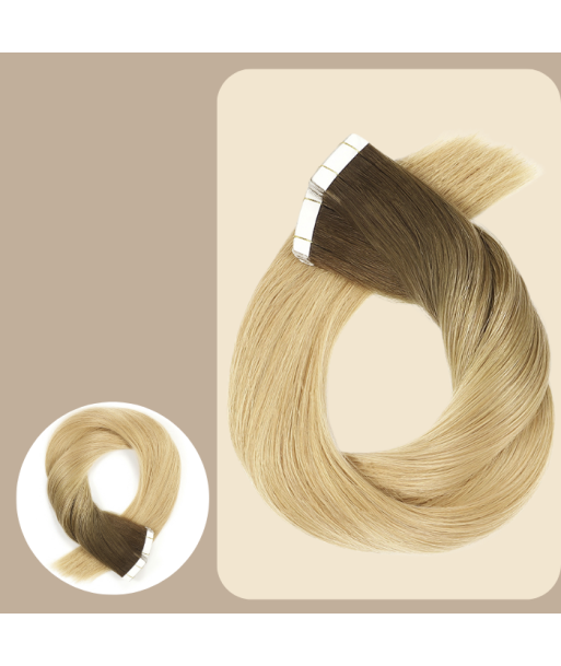 Premium Russian Hair Tape-Extensions / Klebeverlängerungen glatt T8/DB4 l'achat 