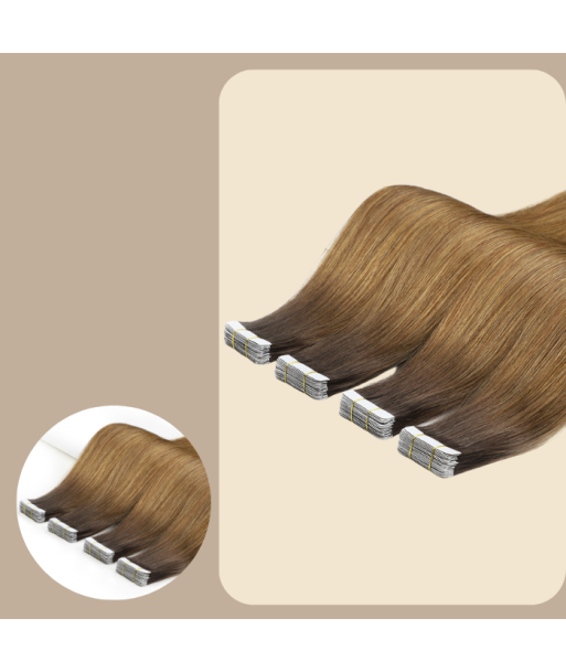 Premium Russian Hair Tape-Extensions / Klebebänder steif T4/14 destockage