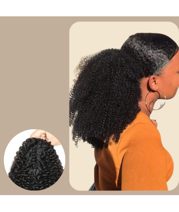 Rabo de cavalo castanho escuro com mola natural Cabelo afro encaracolado Comparez plus de prix