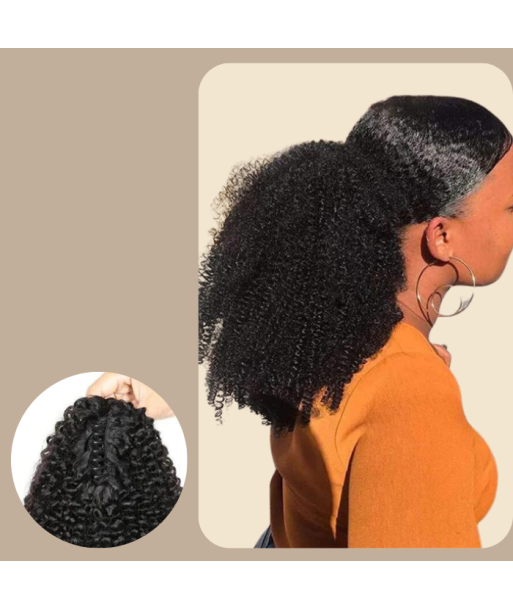 Rabo de cavalo castanho escuro com mola natural Cabelo afro encaracolado Comparez plus de prix