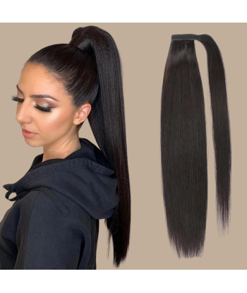 Rabo de cavalo castanho escuro Magic Ribbon Cabelo Remy Liso Par le système avancé 