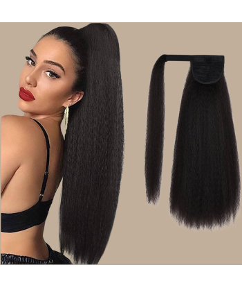 Rabo-de-cavalo Castanho Escuro Magic Ribbon Cabelo Remy Yaki Liso d'Europe débarque