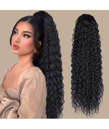 Rabo de cavalo castanho escuro Magic Ribbon Cabelo Remy Water Wave Paris Déstockage Promo