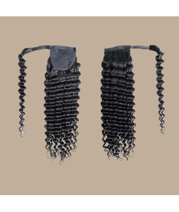 Rabo de cavalo castanho escuro Magic Ribbon Cabelo Remy Deep Wave À commander