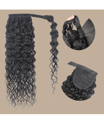 Rabo de cavalo castanho escuro Magic Ribbon Cabelo Remy Water Wave Paris Déstockage Promo