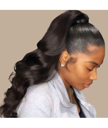 Rabo-de-cavalo castanho-escuro A Cordon Remy Hair Body Wave l'évolution des habitudes 