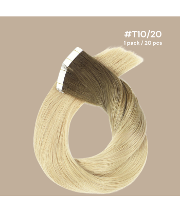 Extensões Adesivas / tapes lisos Cabelo Russo Premium T10/20 la colonne vertébrale